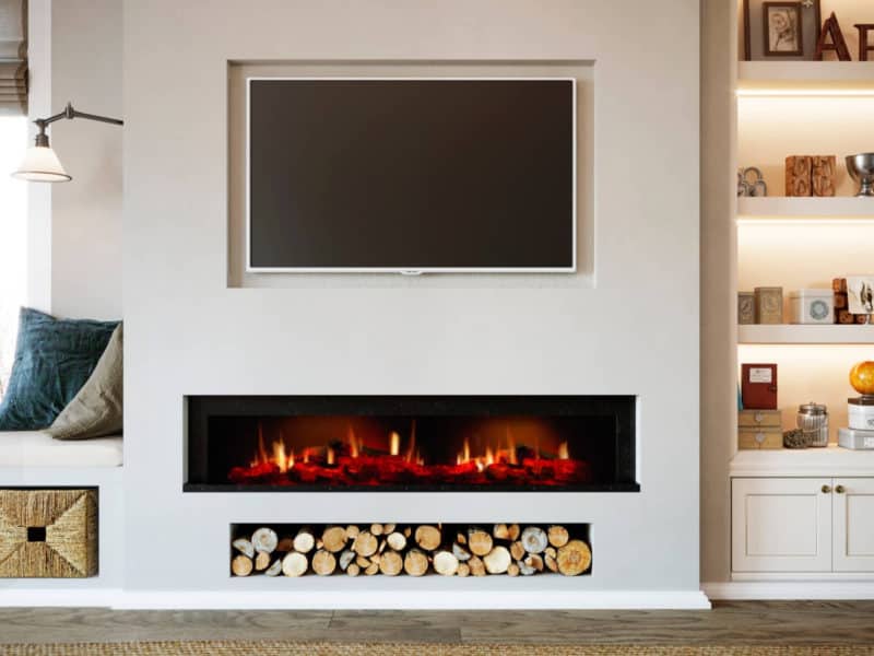 ηλεκτρικό τζάκι Dimplex Opti V-PGF20-with-built-into-false-chimney-with-granite