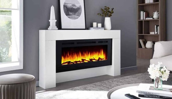 τζάκι ηλεκτρικό δαπέδου, design, κατασκευή σε mdf, ατμοσφαιρικό, διακόσμηση με ξύλα-κρυστάλλους, LED, θέρμανση, Iraklis