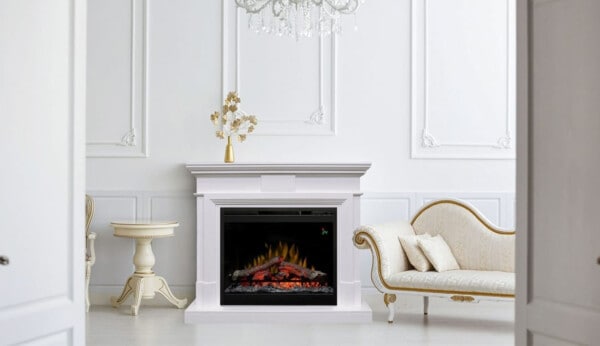 τζάκι δαπέδου ηλεκτρικό, άσπρο, από mdf, εφέ φλόγας, διακόσμηση, θέρμανση, ανακαίνιση, dimplex XHD 28