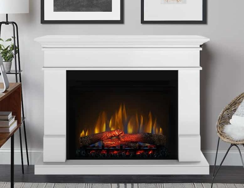 Ηλεκτρικό τζάκι με επένδυση Dimplex XHD 28 + Lisabona white MDF