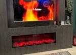 Ηλεκτρικό τζάκι ατμού Dimplex Faber e-Slim με διαφορετικά χρώματα εφέ φλόγας