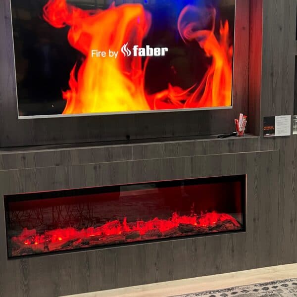 Ηλεκτρικό τζάκι ατμού Dimplex Faber e-Slim με διαφορετικά χρώματα εφέ φλόγας