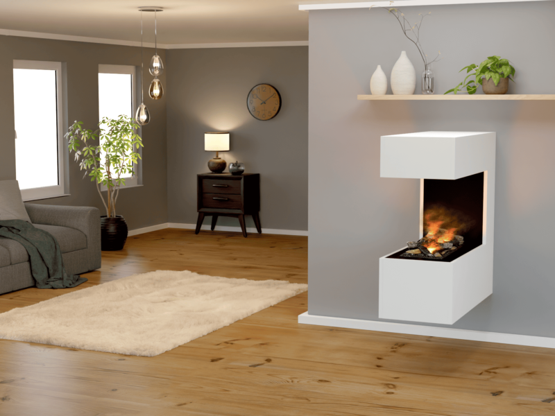 Ηλεκτρικό τζάκι ατμού τοίχου Dimplex Cassette 400-600 + Schiller Wall White MDF άσπρο