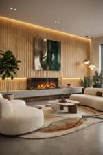 Ηλεκτρικό τζάκι ατμού Dimplex_e_matrix_1300-400_ΙΙI_optimyst_3 όψεων σε σαλόνι