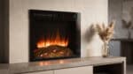 ηλεκτρικό τζάκι εντοίχισης Dimplex Spark 23_στο σαλόνι